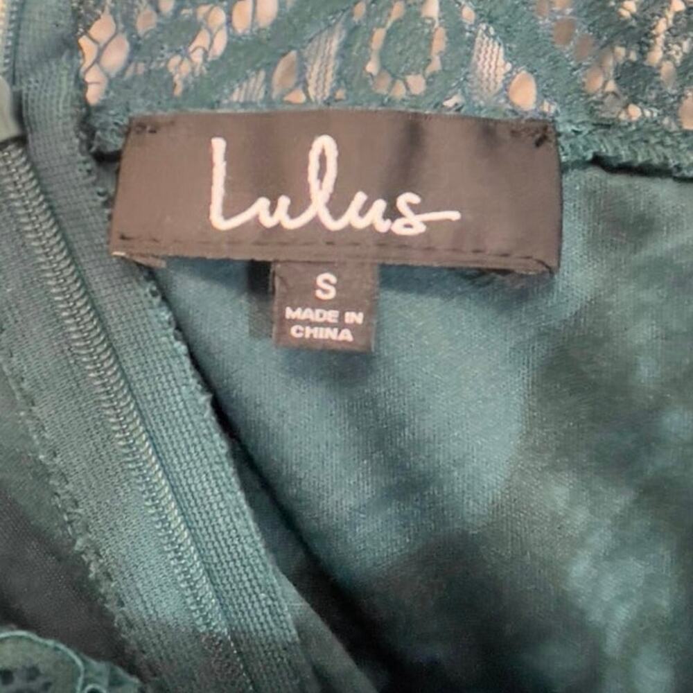 NWT lulus remarkable green sheer lace short sleeve knee length dress small - Picture 10 of 13